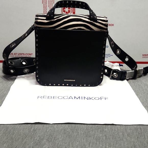 RARE❗️Rebecca Minkoff Calfskin & Leather Zebra Print Crossbody Purse Bag Handbag - Picture 5 of 17